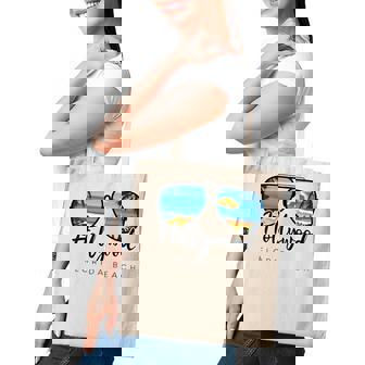 Hollywood Beach Florida Palm Tree Sunglasses Souvenir Tote Bag - Monsterry