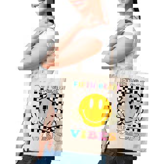 Last Day Of School Fifth Grade Vibes 5Th Grade Retro Tote Bag - Monsterry