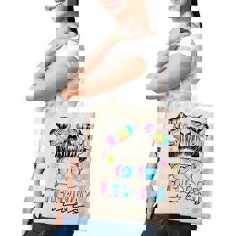 Messy Bun Girl Field Day Vibes Field Trip Teacher Student Tote Bag - Monsterry