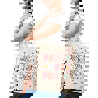 Peace Out Pre-K Cute Groovy Last Day Of Preschool Graduation Tote Bag - Monsterry