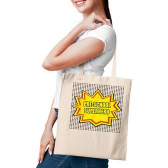 Pre-School Pre-K Superhero Comic Book Style School Tote Bag - Monsterry