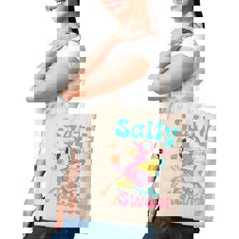 Salty But Sweet Summer Beach Flamingo Summer Vibes Tote Bag - Monsterry