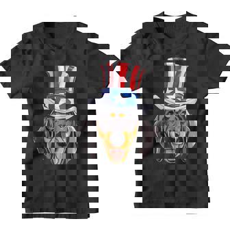 Dachshund Uncle Sam 4Th Of July Kids American Flag Youth T-shirt - Monsterry