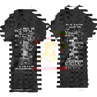 All I Want For Xmas Is You Just Kidding I Want Dachshund Youth T-shirt - Monsterry