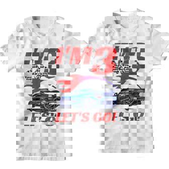 Kids 3 Year Old 3Rd Racing Racecar Birthday Party Boys Girls Youth T-shirt - Monsterry