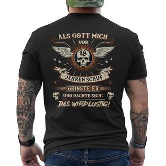 18Th Birthday Als Gott Michor 18 Jahre Schuf Grinste Er Grins T-Shirt mit Rückendruck - Geschenkecke