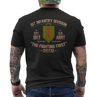 1St Infantry Division The Fighting First Us Army Veteran Men's T-shirt Back Print - Monsterry AU
