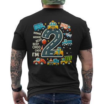 2 Jahre Alt Geburtstag Junge Lkw Auto Transport T-Shirt mit Rückendruck - Geschenkecke