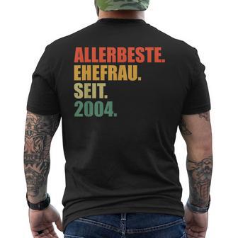 20 Jahreerheiratet Beste Ehefrau Seit 2004 20Hochzeitstag T-Shirt mit Rückendruck - Geschenkecke