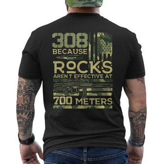 308 Weil Felsen Bei Der Jagd Auf Die Flagder Der Usaon Amerika Nicht Effektiv Sind T-Shirt mit Rückendruck - Geschenkecke