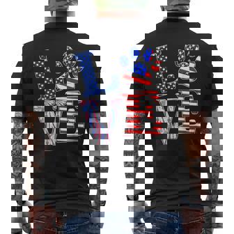 4Th Of July American Flag Tie Dye Dog Love Dog Paw Men's T-shirt Back Print | Seseable UK