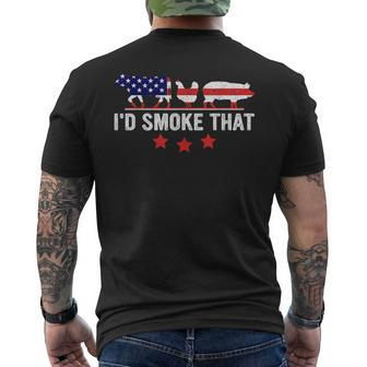 4Th July I'd Smoke That Patriot Bbq Barbeque Cook Chef Men's T-shirt Back Print - Monsterry UK