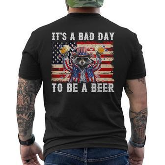 4Th Of July It's A Bad Day To Be A Beer Racoon Men's T-shirt Back Print - Monsterry UK
