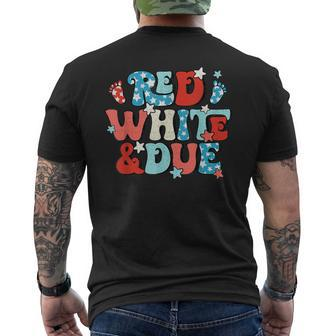 4Th Of July Red White And Due Pregnancy Announcement Men's T-shirt Back Print - Monsterry DE