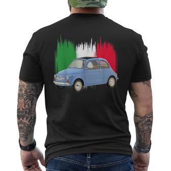 500Intage Car Flag Of Italy Dad Engines T-Shirt mit Rückendruck - Geschenkecke