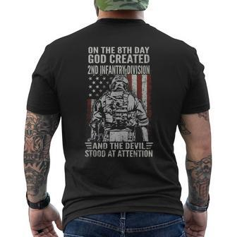 On 8Th Day God Created 2Nd Infantry Division Us Veteran Men's T-shirt Back Print - Monsterry DE
