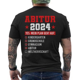 Abitur 2024 Abi 2024 Geschafft Weltherrschaft Abiturienten T-Shirt mit Rückendruck - Geschenkecke