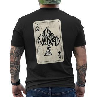 Ace Of Spades We're All Mad Here Alice In Wonderland T-Shirt mit Rückendruck - Seseable