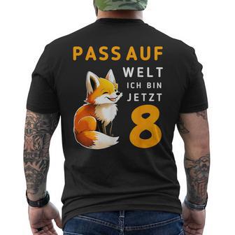 Achte Geburtstag Pass Auf Welt Ich Bin Jetzt 8 Acht T-Shirt mit Rückendruck - Geschenkecke