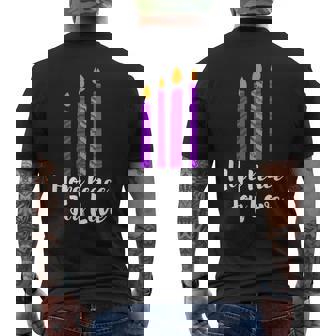 Advent Evergreen Wreath Candles Hope Peace Joy Love Advent Men's Back Print T-Shirt - Monsterry
