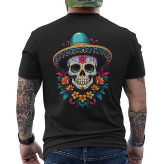 Aesthetic Mexico Dia De Muertos Skull T-Shirt mit Rückendruck - Geschenkecke