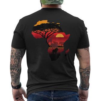 Africa Big Five Silhouette Africa Safari Map Africa T-Shirt mit Rückendruck - Geschenkecke