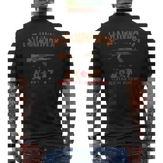 Ak-47 Kalashnikov Regalo Per Gli Amanti Della Pistola Russo Testo T-shirt da uomo con stampa posteriore - Novitaregali