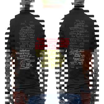 Alemania Mapa Silueta Bandera Ciudades Ciudades Berlíniajes Europa Camiseta Hombre Estampado Espalda - Regaloses