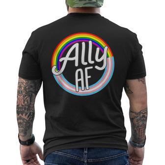 Ally Af Trans Flag Love Equality Lgbt Pride Flag Love Gay Men's T-shirt Back Print - Monsterry