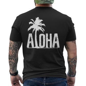 Aloha Beach Summer Palm Trees Hawaii Surfer T-Shirt mit Rückendruck - Geschenkecke