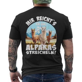 Alpaca And Lamas Mir Reichts Ich Geh Alpakas Streicheln T-Shirt mit Rückendruck - Geschenkecke