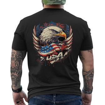 America Fan American Flag And Eagle Usa T-Shirt mit Rückendruck - Geschenkecke