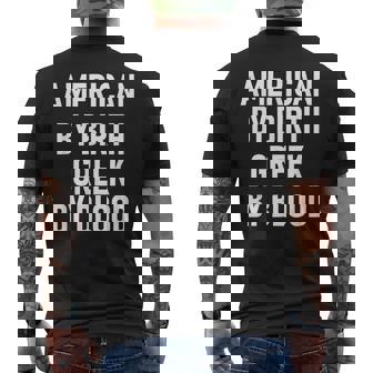 American By Birth Greek By Blood Culture Men's T-shirt Back Print - Monsterry