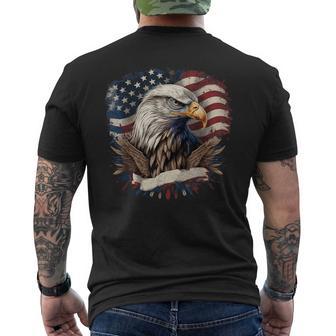 American Fan American Flag And Eagle Usa T-Shirt mit Rückendruck - Geschenkecke