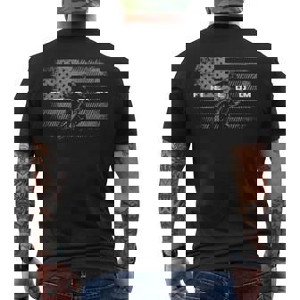 American Flag Dirt Bike Motocross Men's T-shirt Back Print - Monsterry