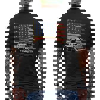 American Muscle Sports Car Muscle Car Flag Men's T-shirt Back Print - Monsterry