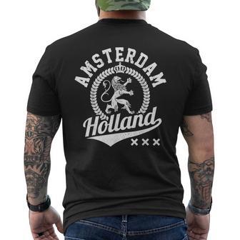 Amsterdam Holland Netherlands Crest Lion Souvenir T-Shirt mit Rückendruck - Geschenkecke