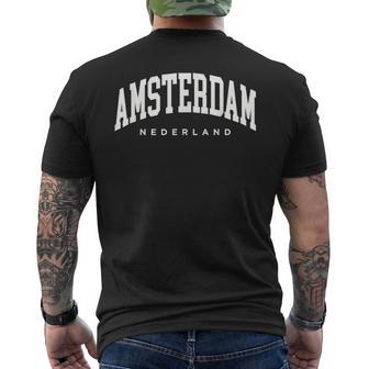 Amsterdam Netherlands Europearsity Style Travel Trip Group T-Shirt mit Rückendruck - Geschenkecke