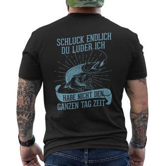 Angler Fishing Pike Du Luder T-Shirt mit Rückendruck - Geschenkecke