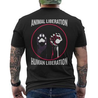 Animal Liberation Human Liberation Animal Rescue Team Tank Top Men's Back Print T-Shirt - Monsterry