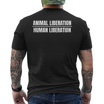 Animal Liberation Human Liberation Tank Top Men's Back Print T-Shirt - Monsterry