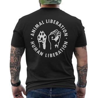 Animal Liberation Vintage Human Animal Rights Lifestyle Men's Back Print T-Shirt - Monsterry