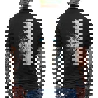 Anime Ojos Azules Chica Retrato Motivo Anime Camiseta Hombre Estampado Espalda - Regaloses