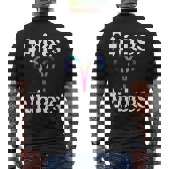 Aries Vibes Astrology Horoscope Zodiac Sign Tank Top Men's Back Print T-Shirt - Monsterry