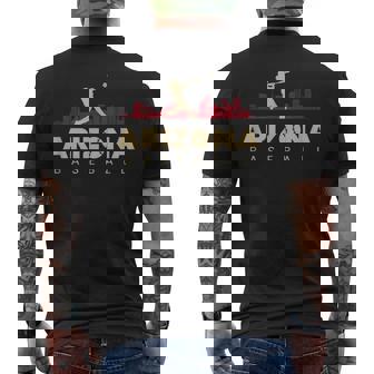 Arizona Baseball Vintage Minimalist Retro Baseball Lover Men's T-shirt Back Print - Thegiftio UK