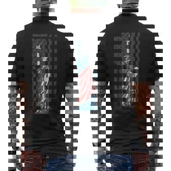 Asl 4Th Of July Patriotic Flag Sign Language Usa Flag Men's T-shirt Back Print - Monsterry