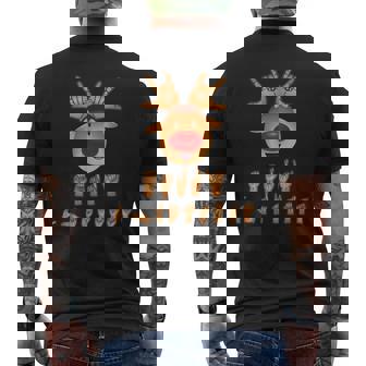 ASL Christmas American Sign Language Deaf Reindeer Santa Men's Back Print T-Shirt - Monsterry