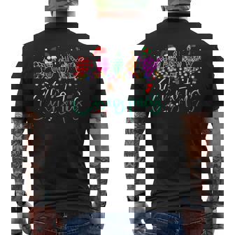 ASL Christmas Buffalo Plaid Teacher American Sign Language Men's Back Print T-Shirt - Monsterry