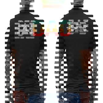 ASL Dad American Sign Language Deaf Awareness Family Men's Back Print T-Shirt - Monsterry