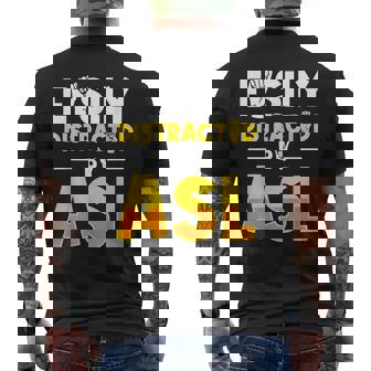 Asl Deaf Awareness & Sign Language Men's T-shirt Back Print - Monsterry